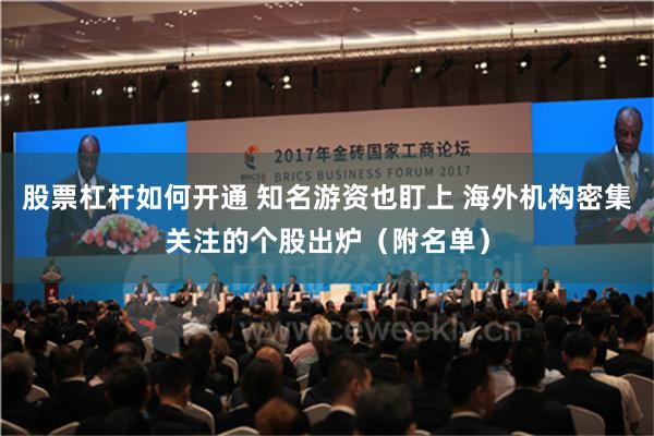 股票杠杆如何开通 知名游资也盯上 海外机构密集关注的个股出炉（附名单）