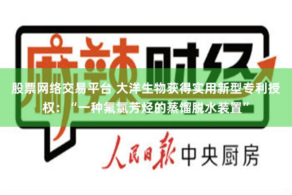 股票网络交易平台 大洋生物获得实用新型专利授权：“一种氟氯芳烃的蒸馏脱水装置”