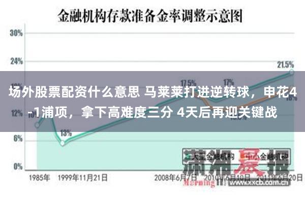 场外股票配资什么意思 马莱莱打进逆转球，申花4-1浦项，拿下高难度三分 4天后再迎关键战