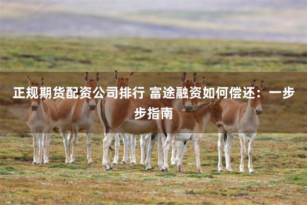正规期货配资公司排行 富途融资如何偿还：一步步指南