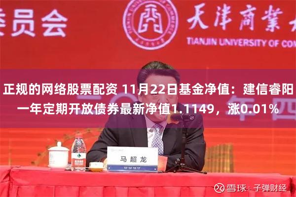 正规的网络股票配资 11月22日基金净值：建信睿阳一年定期开放债券最新净值1.1149，涨0.01%
