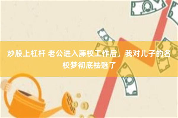 炒股上杠杆 老公进入藤校工作后，我对儿子的名校梦彻底祛魅了
