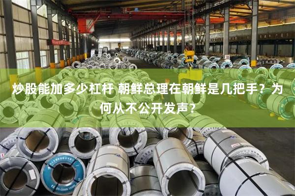 炒股能加多少杠杆 朝鲜总理在朝鲜是几把手？为何从不公开发声？