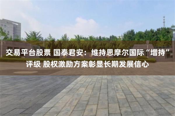 交易平台股票 国泰君安：维持思摩尔国际“增持”评级 股权激励方案彰显长期发展信心