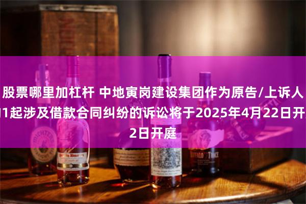 股票哪里加杠杆 中地寅岗建设集团作为原告/上诉人的1起涉及借款合同纠纷的诉讼将于2025年4月22日开庭