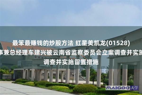最笨最赚钱的炒股方法 红星美凯龙(01528)：执行董事兼总经理车建兴被云南省监察委员会立案调查并实施留置措施