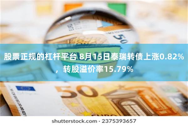 股票正规的杠杆平台 8月15日泰瑞转债上涨0.82%，转股溢价率15.79%